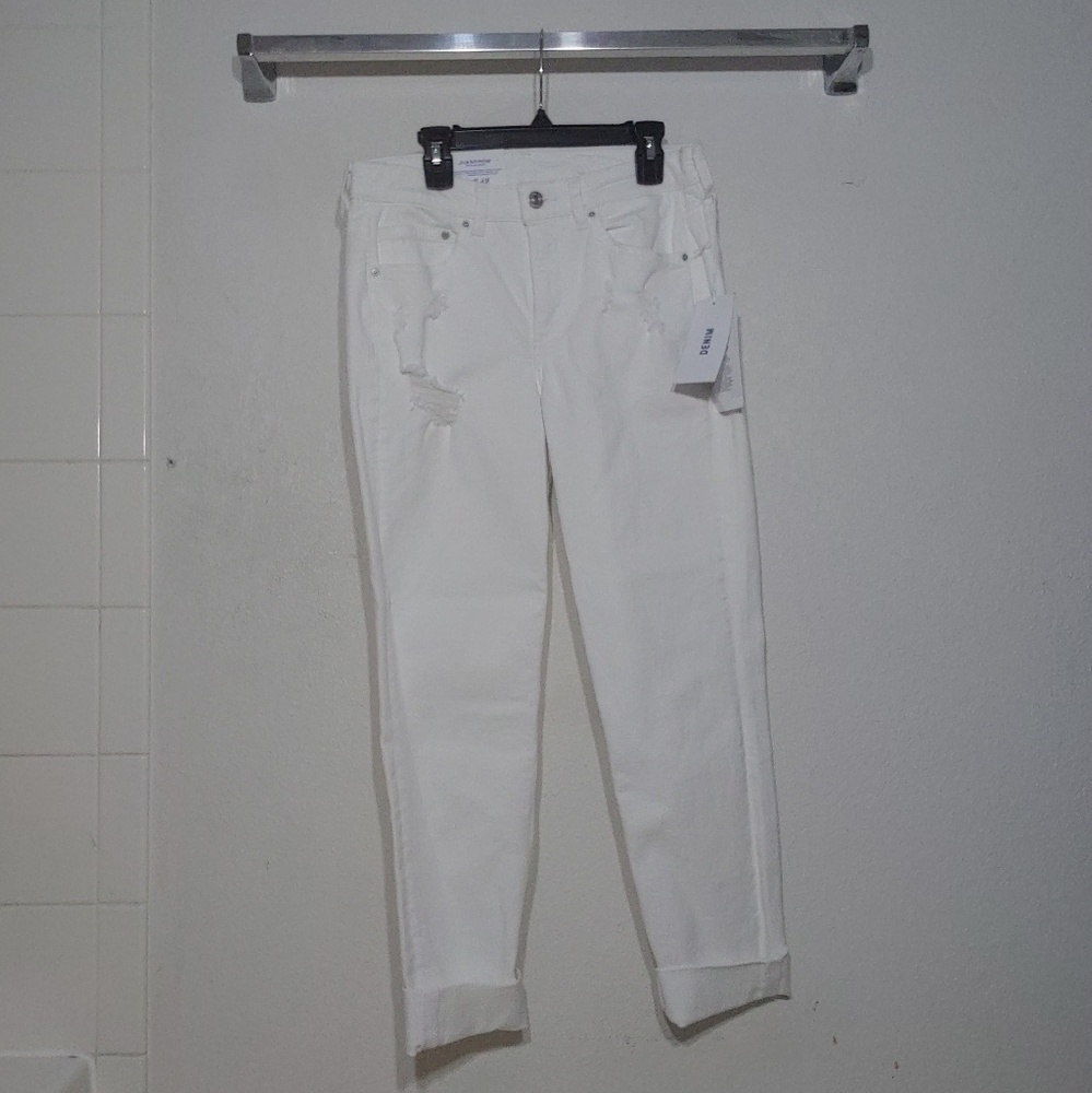 [NWT] white h&m slim boyfriend jeans